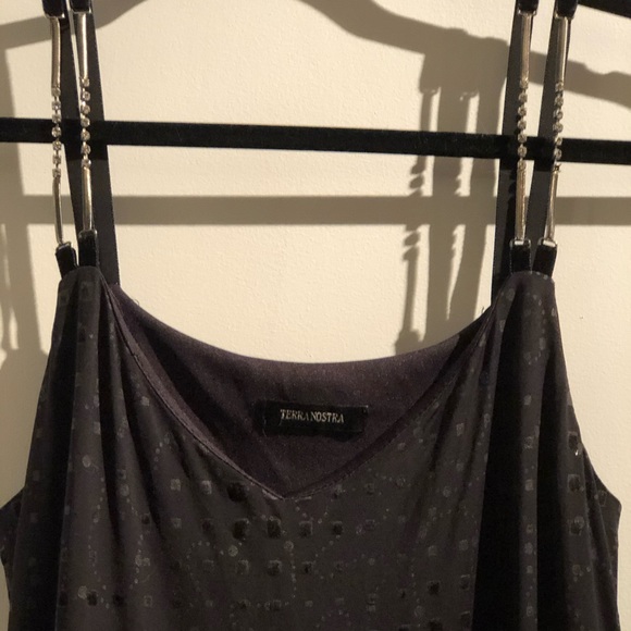 🍒 Terra Nostra Black Dress w/ rhinestones & velvet straps!!! EUC!!! - Picture 6 of 6